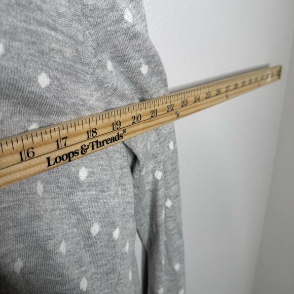 Talbots Petites Gray Polka Dot Cashmere Cotton Cardigan Twinset MP Read - Picture 3 of 8